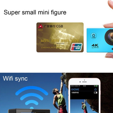 F60 2.0 inch Screen 170 Degrees Wide Angle WiFi Sport Action Camera Camcorder with Waterproof Housing Case, Support 64GB TF Card, F60 (Yellow), F60 (White), F60 (Silver), F60 (Magenta), F60 (Blue), F60 (Gold), F60 (Black)