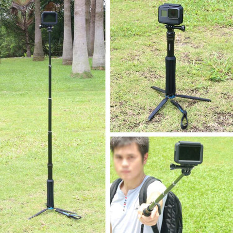 Portable Foldable Tripod Holder Selfie Monopod Stick for DJI, Insta360, GoPro and Other Action Cameras, Length: 23.5-81cm, RUIGPRO