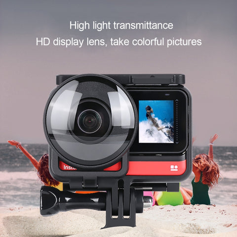 Lens Guard Protective Glass Cover for Insta360one R Panoramic Camera with Frame, For Insta360 One R