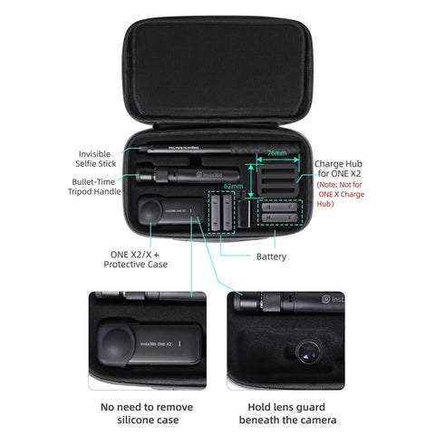Sunnylife IST-B193 Storage Bag Case Handbag for Insta360 ONE X2 / X, For Insta360 ONE X2 / X