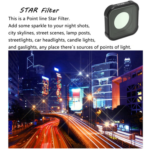 JSR KB Series Star Effect Lens Filter for GoPro HERO13 Black /12 Black /11 Black /10 Black /9 Black, Star