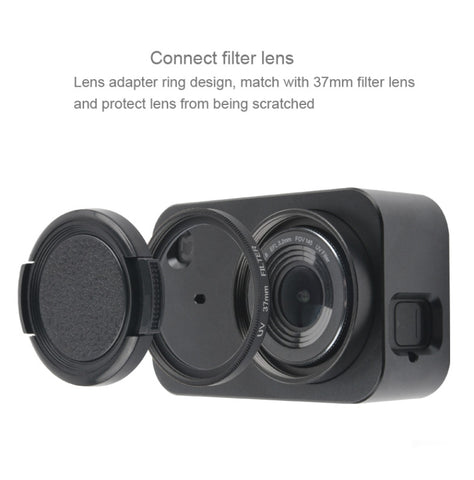 Housing Shell Aluminum Alloy Protective Cage with 37mm Filter Lens & Lens Cap & Screw for Xiaomi Mijia Small Camera