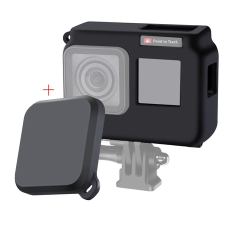 For Insta360 One R 4K with Frame Shockproof Silicone Protective Case with Lens Cap Cover, 4K Case + Lens Cap