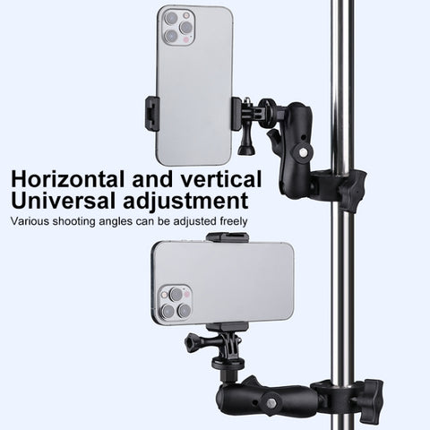 Extended Version 360 Rotation Adjustable Action Camera Bike Motorcycle Handlebar Holder, Extended Version