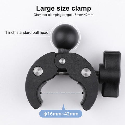 Extended Version 360 Rotation Adjustable Action Camera Bike Motorcycle Handlebar Holder with Phone Clamp, Extended Version with Phone Clamp