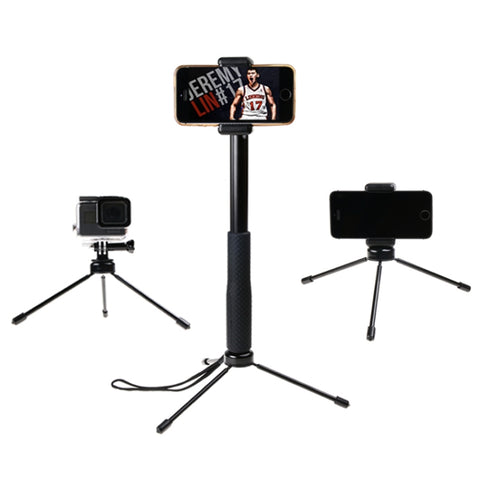 30-93cm Grip Foldable Tripod Holder Multi-functional Selfie Stick Monopod for DJI, Insta360, GoPro and Other Action Cameras, Phones, Length: 30-93cm