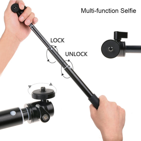 30-93cm Grip Foldable Tripod Holder Multi-functional Selfie Stick Monopod for DJI, Insta360, GoPro and Other Action Cameras, Phones, Length: 30-93cm
