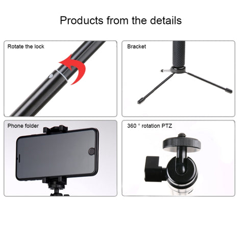 30-93cm Grip Foldable Tripod Holder Multi-functional Selfie Stick Monopod for DJI, Insta360, GoPro and Other Action Cameras, Phones, Length: 30-93cm