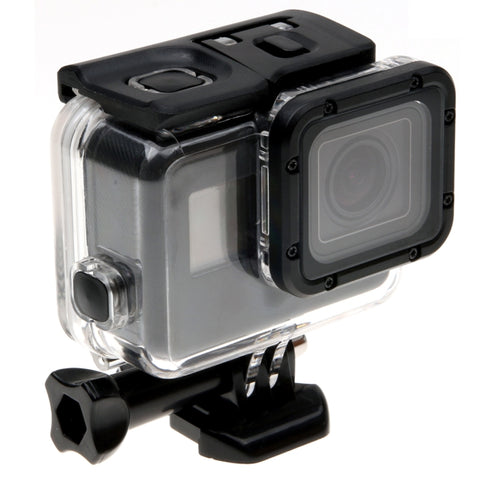 For GoPro HERO6 /5 Skeleton Housing Protective Case + Hollow Back Cover with Buckle Basic Mount & Screw, No Need to Disassemble Lens, Hollow Back Cover