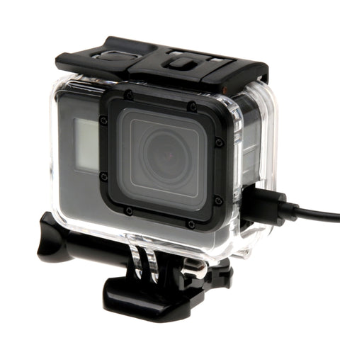 For GoPro HERO6 /5 Skeleton Housing Protective Case + Hollow Back Cover with Buckle Basic Mount & Screw, No Need to Disassemble Lens, Hollow Back Cover