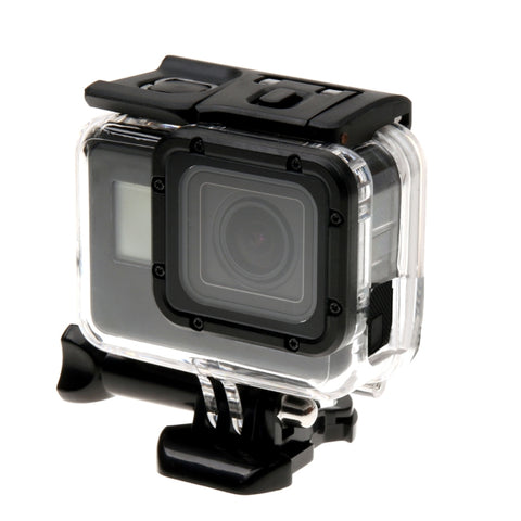 For GoPro HERO6 /5 Skeleton Housing Protective Case + Hollow Back Cover with Buckle Basic Mount & Screw, No Need to Disassemble Lens, Hollow Back Cover