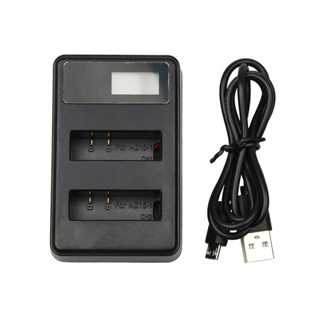 LCD Screen Dual Batteries Charger with USB Cable for Xiaoyi 4K Sport Camera, Displays Charging Capacity (XM47), LCD Screen Battery Charger