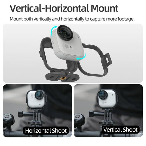 For Insta360 GO Ultra Sunnylife Foldable Vertical-Horizontal Adapter Mount Protective Frame Mounting Brackets Housing Cover, For Insta360 GO Ultra