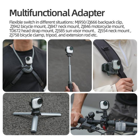 For Insta360 GO Ultra Sunnylife Foldable Vertical-Horizontal Adapter Mount Protective Frame Mounting Brackets Housing Cover, For Insta360 GO Ultra
