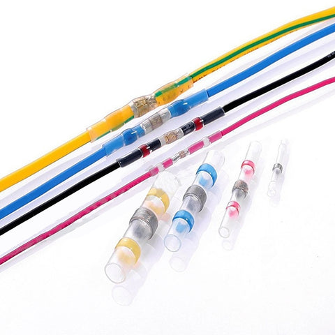100 PCS AWG16-14 1.5-2.5mm Seal Heat Shrink Butt Wire Connectors Blue Terminals Solder Sleeve, 1.5-2.5mm Blue