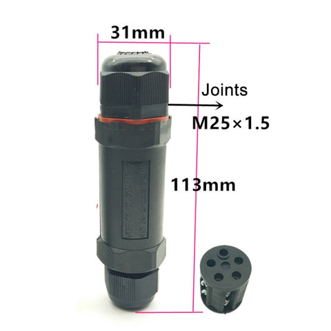 XY25 IP68 Waterproof 5 Pin Straight Cable Connector, XY25