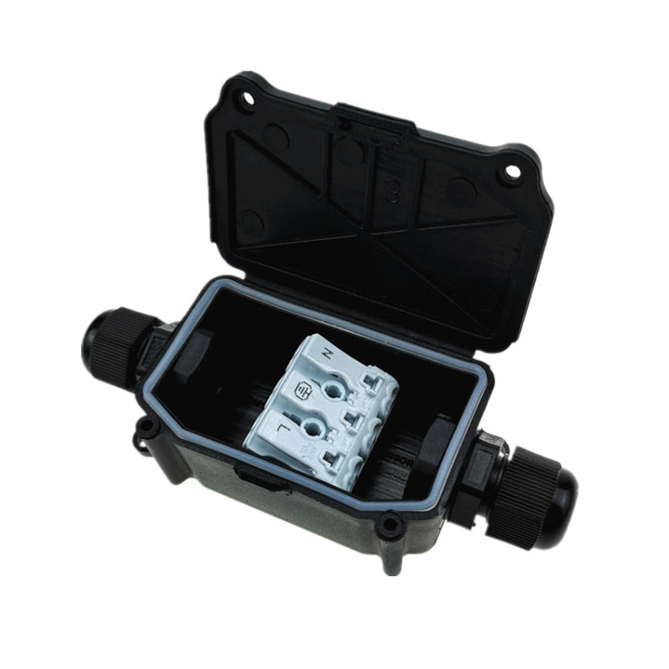 IP66 Waterproof Two-way Junction Box with 923 3-bit Press Type Terminal, IP66+923