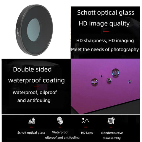 JSR 3 in 1 CPL ND8 ND16 Lens Filter For DJI Osmo Action 3, 3 in 1