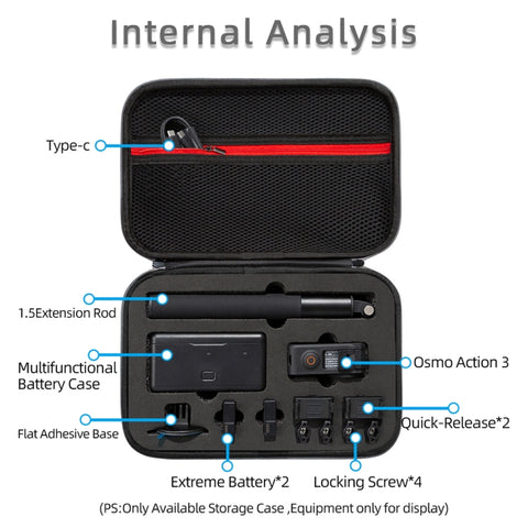 For DJI Osmo Action 3 Carrying Storage Case Bag,Size: 21.5 x 29.5 x 10cm, 21.5 x 29.5 x 10cm