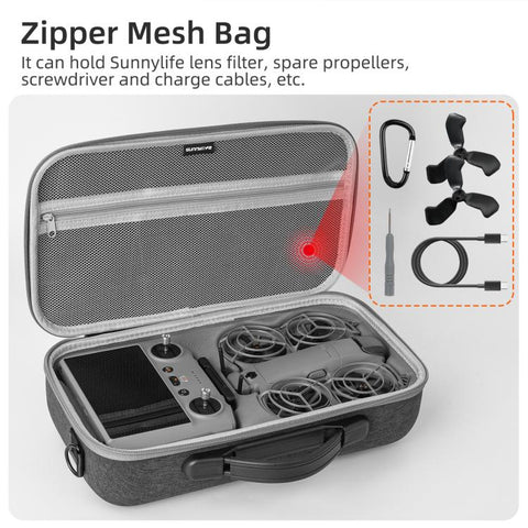 For DJI Neo 2 Sunnylife Portable Carrying Case Combo Shoulder Bag Protective Bag Hard Travel Case, Combo Shoulder Bag