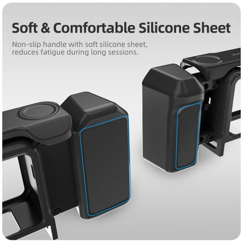For DJI Action 6 Sunnylife 2-in-1 Detachable Protective Frame & Street Photography Handle Ergonomic Hand Grip Quick Release Shutter Handle, For DJI Action 6