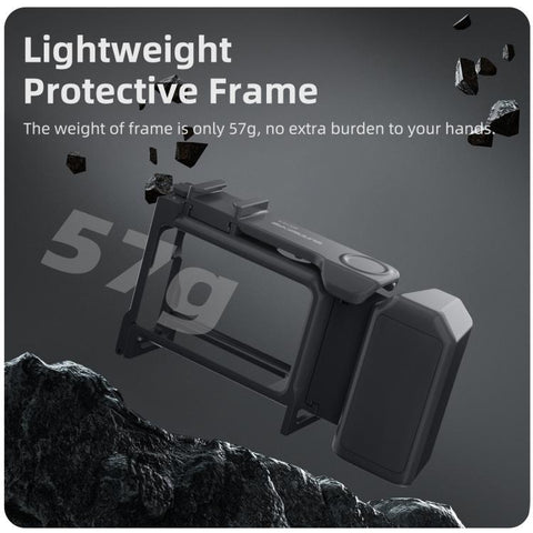 For DJI Action 6 Sunnylife 2-in-1 Detachable Protective Frame & Street Photography Handle Ergonomic Hand Grip Quick Release Shutter Handle, For DJI Action 6