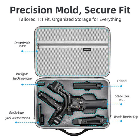 For DJI RS 5 STARTRC Portable PU Storage Bag Box Suitcase, For DJI RS 5