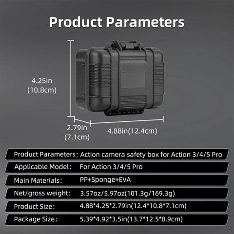 For DJI OSMO Action 5 Pro / 4 / 3 Camera Hard Storage Box Bag Protective Case, For DJI OSMO Action 5 Pro / 4 / 3
