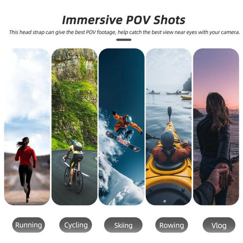 For DJI Osmo Nano Sunnylife 360 Rotation Vertical-Horizontal Head Strap with Adapter Adjustable Head Lanyard Braided Safe Rope