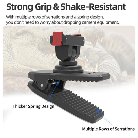 Sunnylife Magnetic Quick-Release Backpack Clip Action Camera Clamp Vertical-Horizontal Mount for DJI Osmo 360 / Action 5 Pro / 4 / 3 / 2