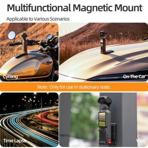 For DJI Osmo Pocket 4P Sunnylife Quick-Release Magnetic Mount Tabletop Base Bracket Angles Adjustable Stand, OP4-ZJ229