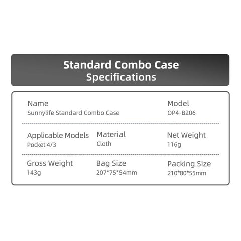 For DJI Osmo Pocket 4 / 3 Sunnylife Mini Carrying Case Handbag Portable Travel Case Protective Organizer Standard Combo Bags, For DJI Osmo Pocket 4 / 3 Standard Combo Bags