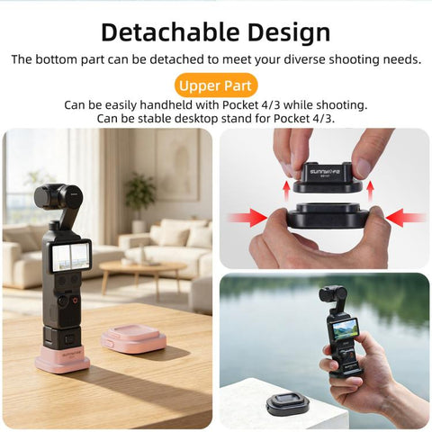For DJI Osmo Pocket 4 / 3 Sunnylife Detachable Car & Desktop Base Stand Base Desktop Stabilizer Supporting Holder, OP4-DZ157
