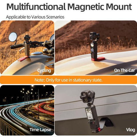 For DJI Osmo Pocket 4P / 4 / 3 Sunnylife Metal Quick-Release Magnetic Mount Tabletop Base Bracket Angles Adjustable Stand, OP4-ZJ259