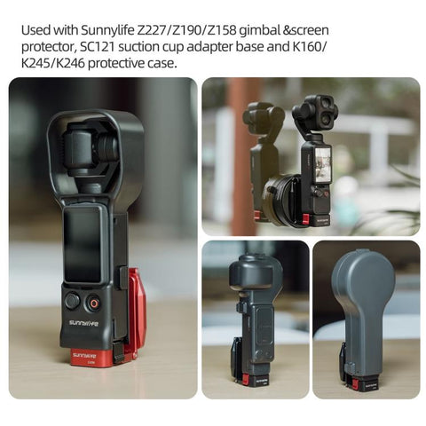 For DJI Osmo Pocket 4P / 4 / 3 Sunnylife Metal Quick-Release Magnetic Mount Tabletop Base Bracket Angles Adjustable Stand, OP4-ZJ259