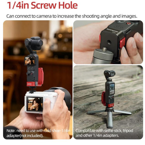 For DJI Osmo Pocket 4P / 4 / 3 Sunnylife Metal Quick-Release Magnetic Mount Tabletop Base Bracket Angles Adjustable Stand, OP4-ZJ259