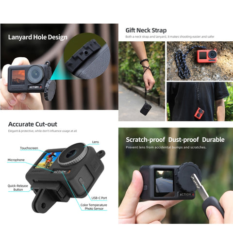 For DJI Osmo Action 3 / 4 Sunnylife 2pcs Scratch-resistant Camera Lens Cap Cover, For DJI Osmo Action 5 Pro / 4 / 3
