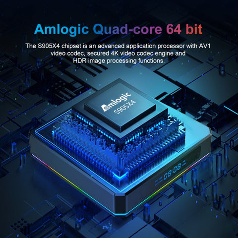 X96 X4 8K Smart TV BOX Android 11.0 Media Player with Remote Control, Amlogic S905X4 Quad Core ARM Cortex A55, RAM: 4GB, ROM: 64GB, Support 100M, Dual Band WiFi, Bluetooth, EU Plug, 4GB+64GB