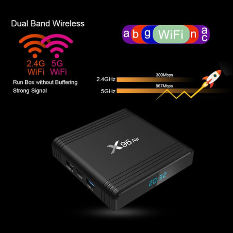 X96 Air 8K Smart TV BOX Android 9.0 Media Player with Remote Control, Quad-core Amlogic S905X3, RAM: 2GB, ROM: 16GB, Dual Band WiFi, AU Plug, 2GB+16GB