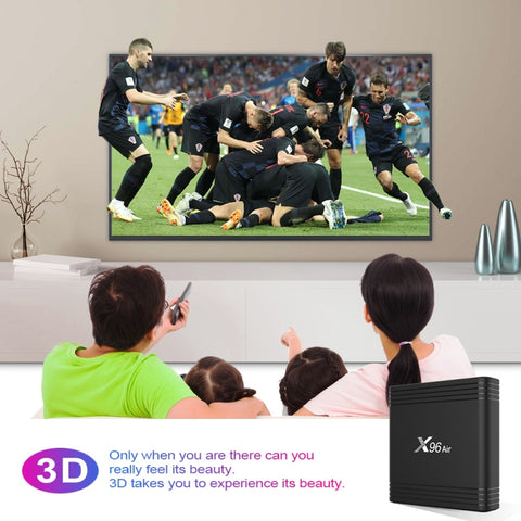 X96 Air 8K Smart TV BOX Android 9.0 Media Player with Remote Control, Quad-core Amlogic S905X3, RAM: 4GB, ROM: 64GB, Dual Band WiFi, Bluetooth, AU Plug, 4GB+64GB