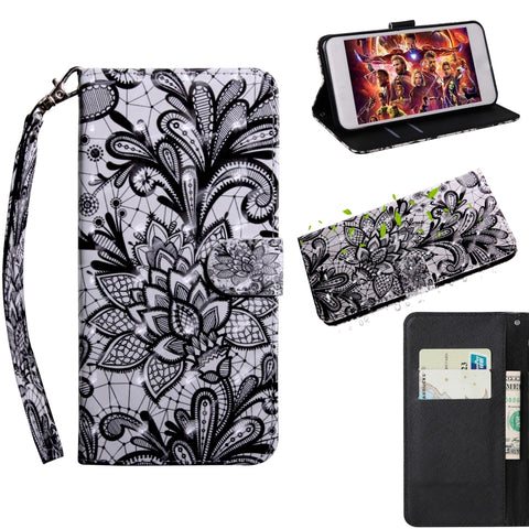3D Painting Pattern Coloured Drawing Horizontal Flip TPU + PU Leather Case with Holder & Card Slots & Wallet, For Galaxy A20E
