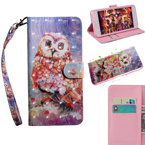 3D Painting Pattern Coloured Drawing Horizontal Flip TPU + PU Leather Case with Holder & Card Slots & Wallet, For Galaxy A20E