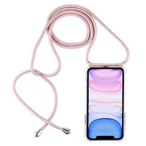 Four-Corner Anti-Fall Trasparent TPU Mobile Phone Case With Lanyard for iPhone, For iPhone 11 Pro, For iPhone 11, For iPhone 11 Pro Max