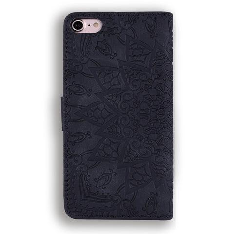 Calf Pattern Double Folding Design Embossed Leather Case with Wallet & Holder & Card Slots, For iPhone SE 2020 & 8 & 7, for iPhone 8 Plus & 7 Plus, for iPhone XS / X, for iPhone XR, for iPhone XS Max, for iPhone 11 (6.1 inch), for iPhone 11 Pro (5.8 in...