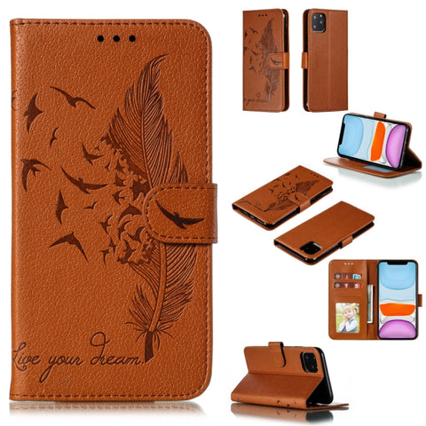 Feather Pattern Litchi Texture Horizontal Flip Leather Case with Wallet & Holder & Card Slots, For iPhone SE 2022 / SE 2020 / 8 / 7, For iPhone 7 Plus / 8 Plus, For iPhone 11 Pro, For iPhone 11, For iPhone 11 Pro Max, For iPhone XS /X, For iPhone XR   ...