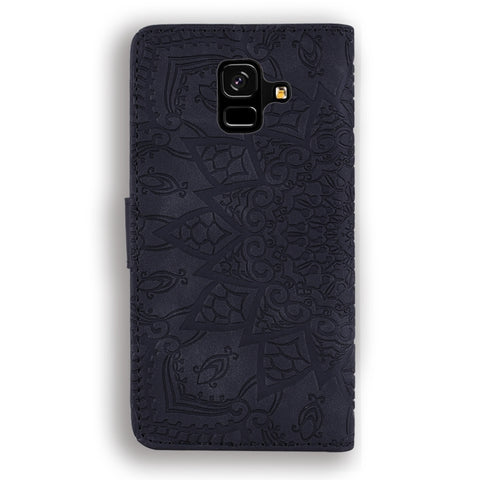 Calf Pattern Double Folding Design Embossed Leather Case with Wallet & Holder & Card Slots, for Galaxy A5 (2018) / A8 (2018), for Galaxy A6 (2018), for Galaxy J8 (2018) / A6+ (2018), for Galaxy A7 (2018), for Galaxy A9 (2018), for Galaxy M10 / A10     ...