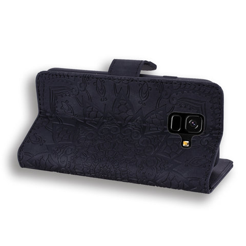 Calf Pattern Double Folding Design Embossed Leather Case with Wallet & Holder & Card Slots, for Galaxy A5 (2018) / A8 (2018), for Galaxy A6 (2018), for Galaxy J8 (2018) / A6+ (2018), for Galaxy A7 (2018), for Galaxy A9 (2018), for Galaxy M10 / A10     ...