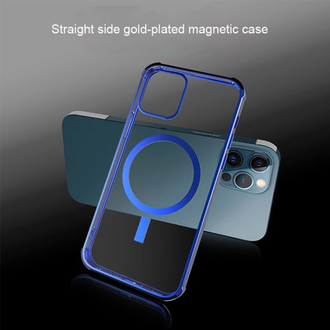 Straight Side Laser Plating Full Coverage Clear TPU Shockproof Magsafe Case, For iPhone 12 mini, For iPhone 12 Pro, For iPhone 12 Pro Max