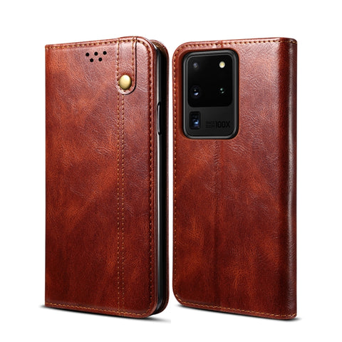 Simple Wax Crazy Horse Texture Horizontal Flip Leather Case with Card Slots & Wallet, For Samsung Galaxy S20 UItra, For Samsung Galaxy S20 FE, For Samsung Galaxy S20 Plus