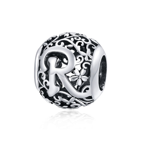 S925 Sterling Silver Mori Series Hollow Letters Beads DIY Bracelet Necklace Accessories